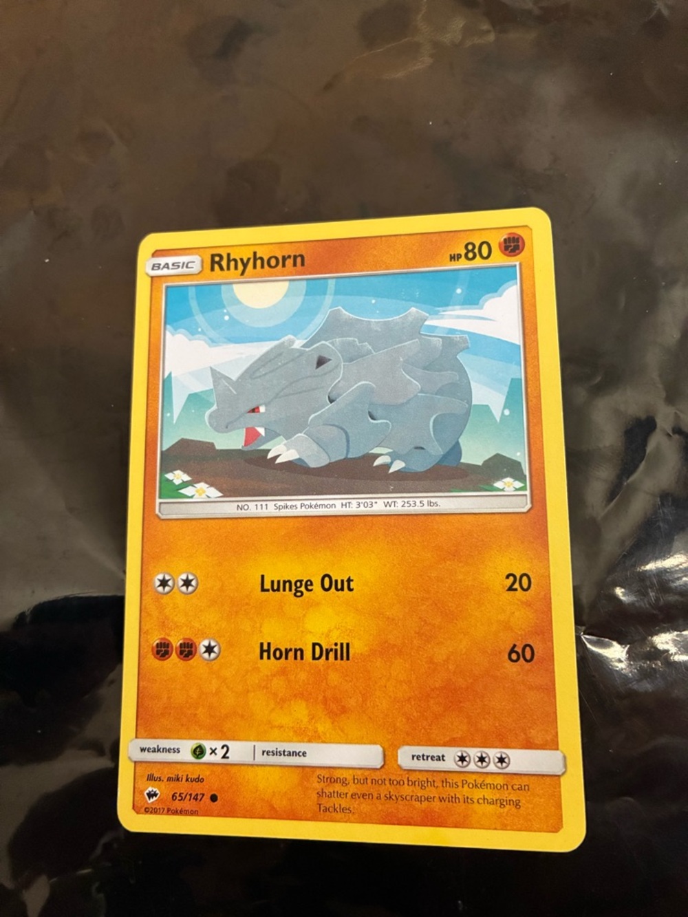 Rhyhorn Pokemon Card - Basic - 80 HP